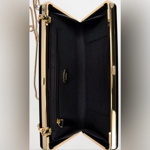 Zara black and gold box bag with gold chain strap (has minor scratches) - Picture 5 of 5